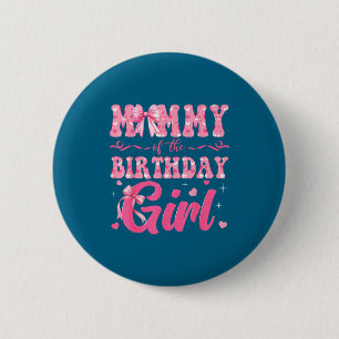 Badge Rond 5 Cm Maman de la fille d'anniversaire Famille Nk Nœud C