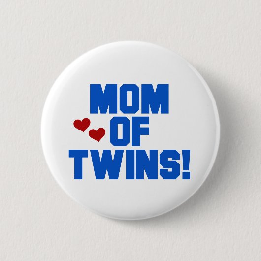 Badge Rond 5 Cm Maman de maillots et cadeaux Twins-Blue Text (Devant)