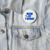 Badge Rond 5 Cm Maman de maillots et cadeaux Twins-Blue Text (En situation)