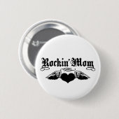 Badge Rond 5 Cm Maman de Rockin (Devant & derrière)
