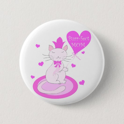 Badge Rond 5 Cm MAMAN de Ronronnement-fect - bouton (Devant)