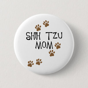 Badge Rond 5 Cm Maman de Shih Tzu