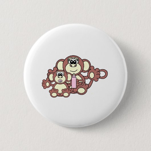 Badge Rond 5 Cm Maman de singe (Devant)
