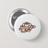 Badge Rond 5 Cm Maman de singe (Devant & derrière)