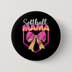 Badge Rond 5 Cm Maman de softball goutte Crème glacée goutte saupo