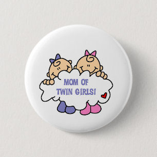 Badge Rond 5 Cm Maman de Twin Girls Tshirts et cadeaux