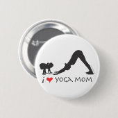 Badge Rond 5 Cm Maman de yoga (Devant & derrière)