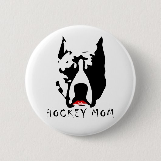 Badge Rond 5 Cm Maman d'hockey (Devant)