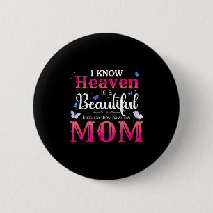Badge Rond 5 Cm Maman disparue au ciel ange jour de la mémoire mèr