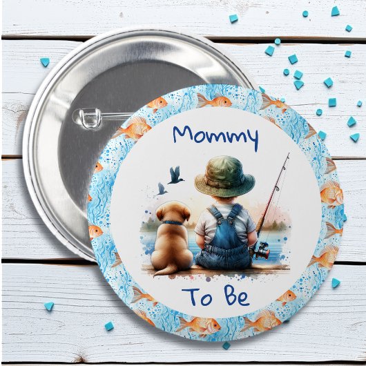 Badge Rond 5 Cm Maman doit être | Baby shower à thème de la pêche