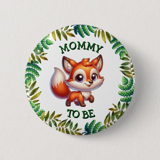 Badge Rond 5 Cm Maman doit être | Baby shower à thème Woodland (Devant)