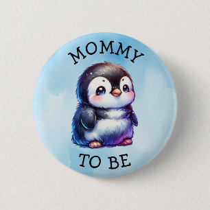Badge Rond 5 Cm Maman doit être   Baby shower d'hiver des animaux 