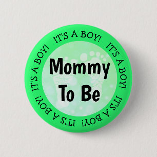 Badge Rond 5 Cm Maman doit être le bouton Baby shower vert