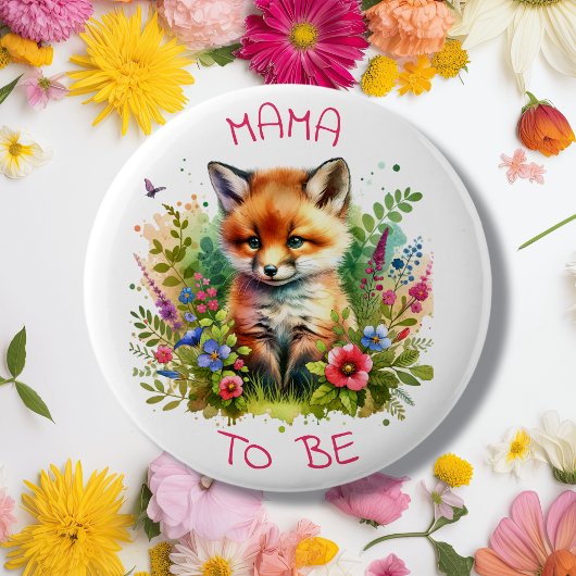 Badge Rond 5 Cm Maman doit être | Woodland Créatures Fox Baby show