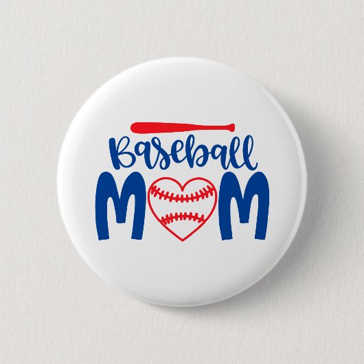 Badge Rond 5 Cm Maman du baseball (Devant)
