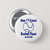 Badge Rond 5 Cm Maman du baseball (Devant & derrière)