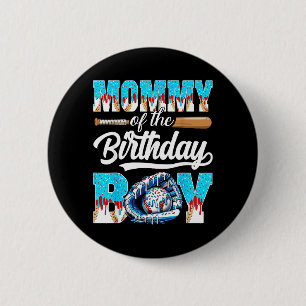 Badge Rond 5 Cm Maman du garçon d'anniversaire Baseball Ice Cream