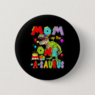 Badge Rond 5 Cm Maman du garçon d'un an à-saurus dinosaure