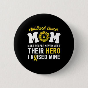 Badge Rond 5 Cm Maman D'Un Héros De Guerrier Sensibilisation Au Ca