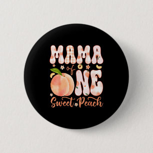Badge Rond 5 Cm Maman d'une douce pêche fille fête 1er anniversair