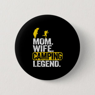 Badge Rond 5 Cm Maman femme camping légende camping-car campeur ex