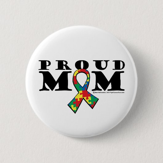 Badge Rond 5 Cm Maman fière d'autisme (Devant)