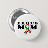 Badge Rond 5 Cm Maman fière d'autisme (Devant & derrière)
