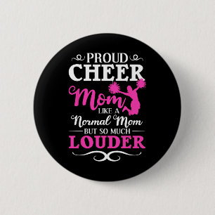 Badge Rond 5 Cm Maman Fière de Cheer Pom-Pom Girl Entraînement Exp