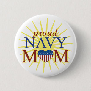 Badge Rond 5 Cm Maman fière de marine