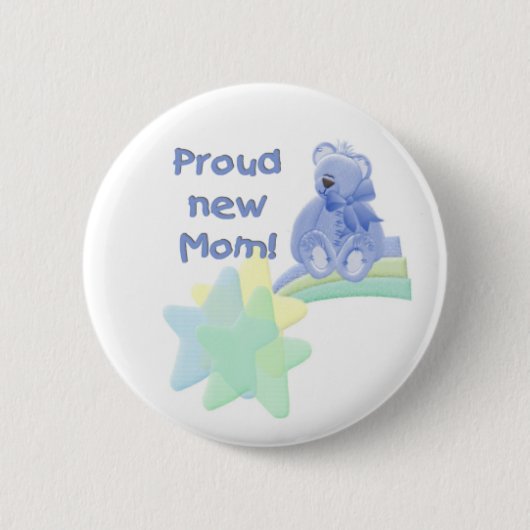 Badge Rond 5 Cm Maman fière d'ours bleu nouvelle (Devant)