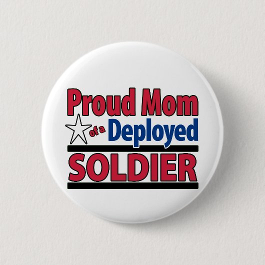 Badge Rond 5 Cm Maman fière d'un soldat déployé (Devant)