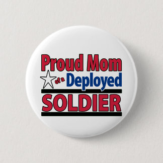 Badge Rond 5 Cm Maman fière d'un soldat déployé