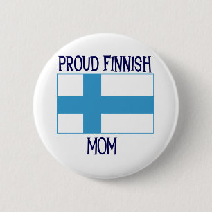 Badge Rond 5 Cm Maman finlandaise fière