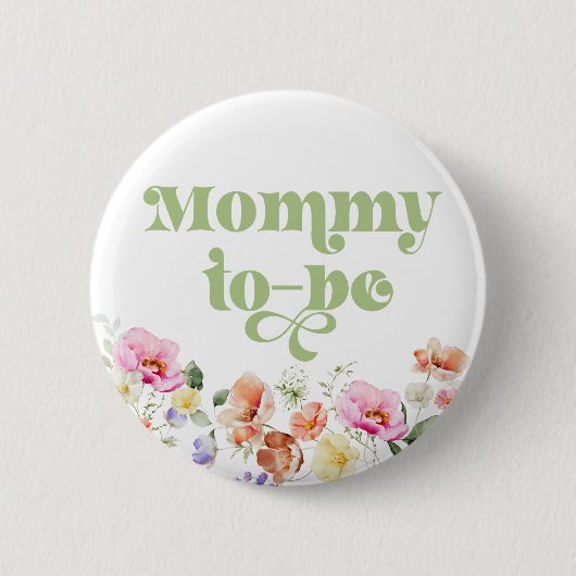 Badge Rond 5 Cm maman fleur sauvage (Devant)