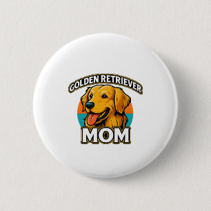 Badge Rond 5 Cm Maman Golden Retriever � Design pour amoureux de c