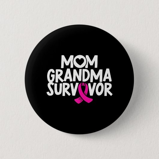 Badge Rond 5 Cm Maman Grand-mère Survivante Conscience du cancer d (Devant)
