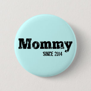Badge Rond 5 Cm Maman grunge depuis 2014, bleu-clair
