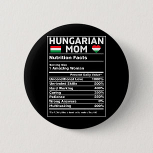 Badge Rond 5 Cm Maman Hongroise Pour Femmes Drapeau Hongrie Magyar