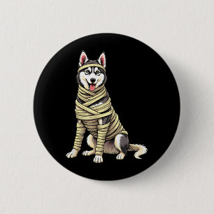 Badge Rond 5 Cm Maman Husky Mignonne Amateur de Chien Drôle Hallow