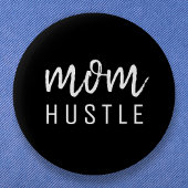Badge Rond 5 Cm Maman Hustle | Script moderne Fête des Mères Noire