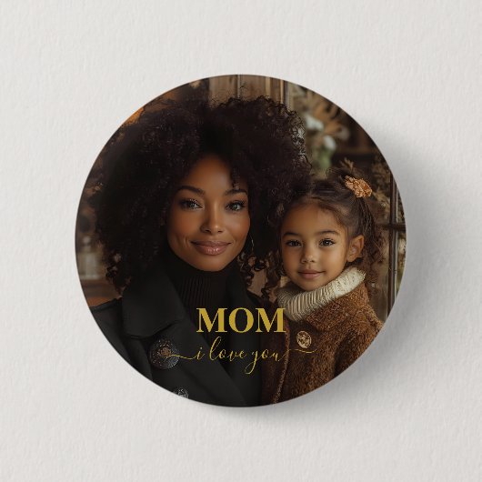 Badge Rond 5 Cm Maman, je t'aime (Devant)