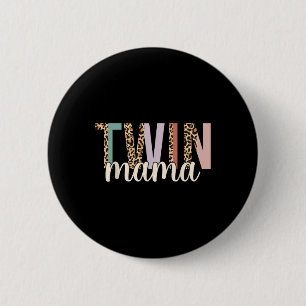 Badge Rond 5 Cm Maman Jumelle Léopard Nouvelle Maman De Jumeaux Au