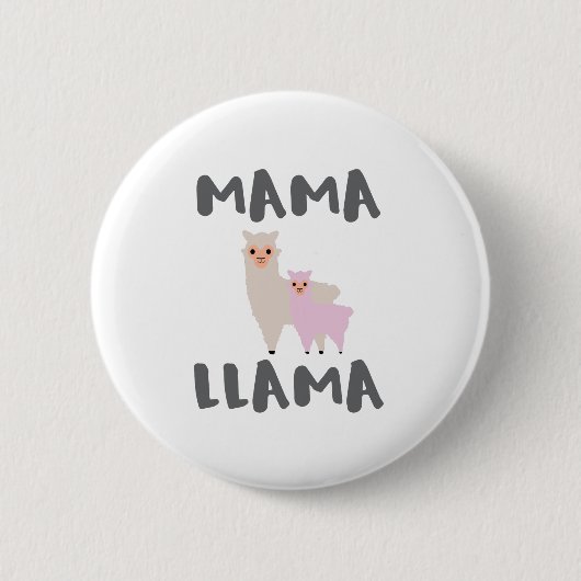 Badge Rond 5 Cm Maman Llama Mom (Devant)