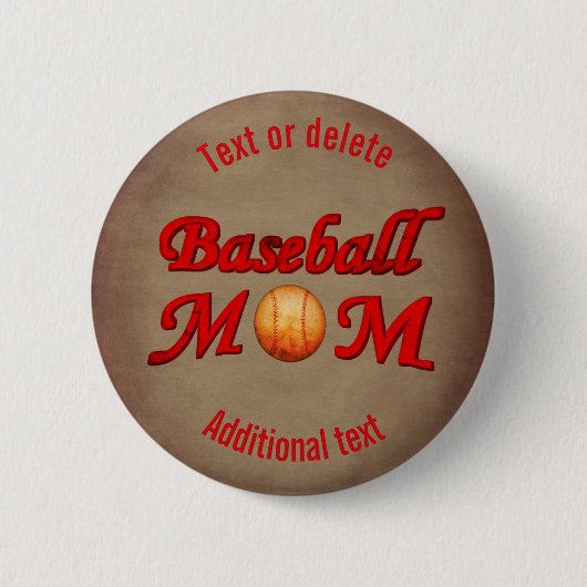 Badge Rond 5 Cm Maman mignonne de baseball personnalisée (Devant)