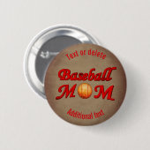 Badge Rond 5 Cm Maman mignonne de baseball personnalisée (Devant & derrière)