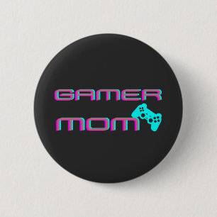 Badge Rond 5 Cm Maman néo-rétro gameuse