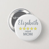 Badge Rond 5 Cm Maman notée 5 étoiles (Devant & derrière)