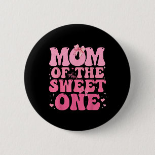 Badge Rond 5 Cm Maman Of The Sweet One Coquette Bow 1er Anniversai