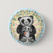 Badge Rond 5 Cm Maman Panda Bear Love bouton épingle (Devant)
