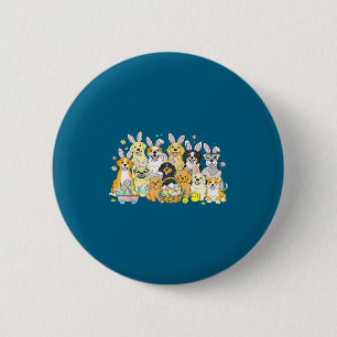 Badge Rond 5 Cm Maman papa chien drôle de Pâques heureux oreilles